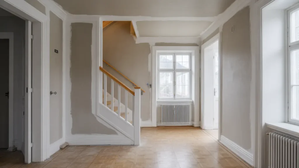 radhus inv ndigt m lat med spackling och snickerim lning i brunna kungs ngen